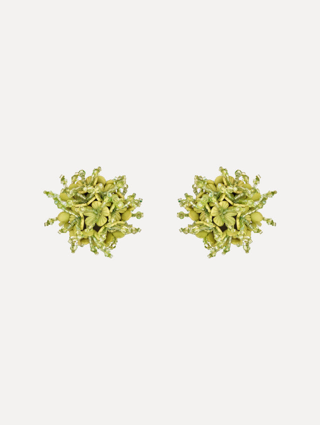The Firework Clip-On Earrings in Green.
