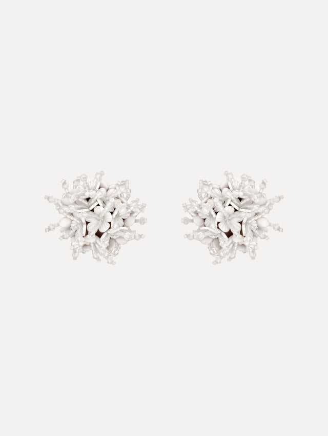 The Firework Clip-On Earrings in White.