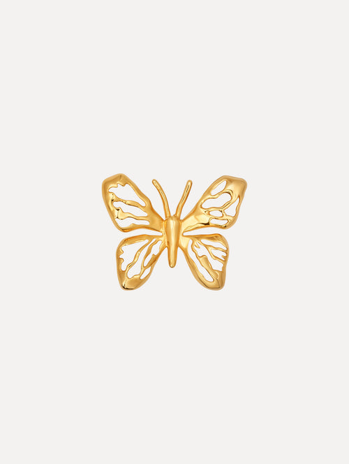 The Openwork Butterfly Brooch in Gold.