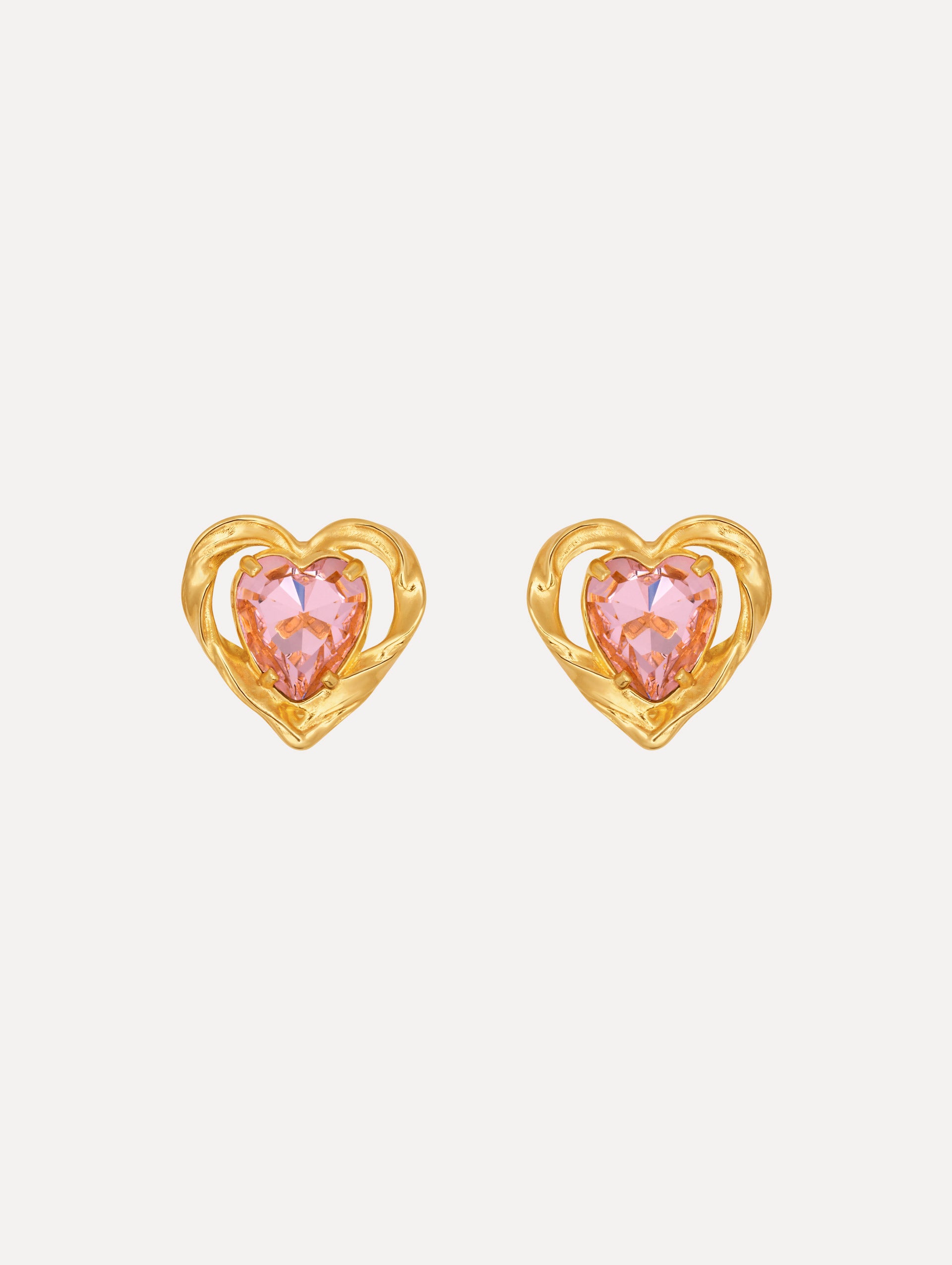 The Heart Stone Earrings in rose