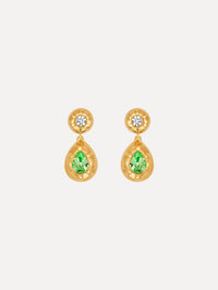 The Scramble Drop Earrings in Peridot.