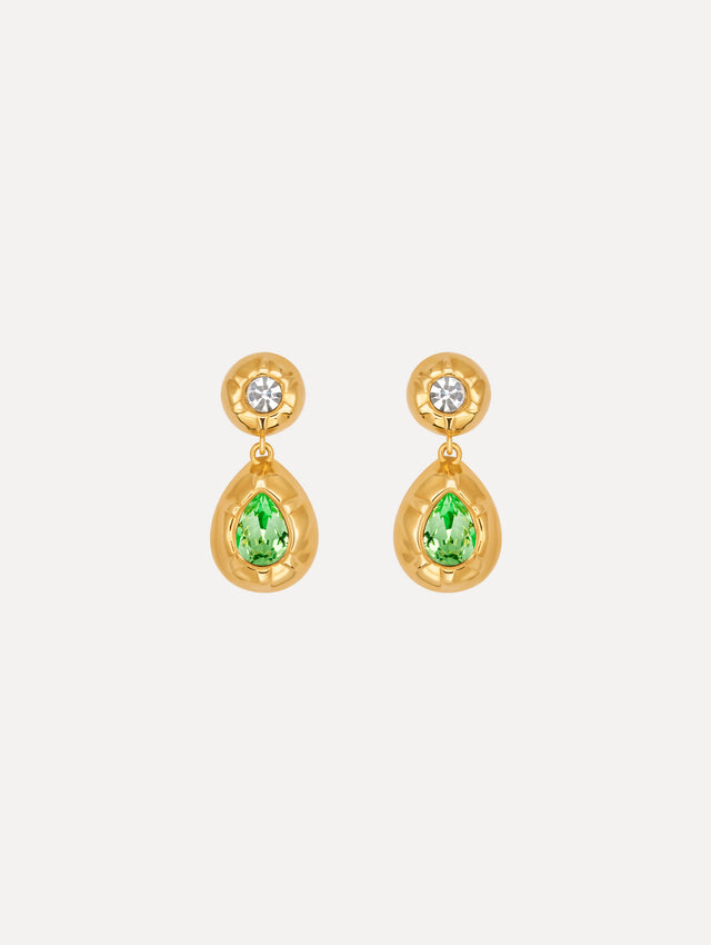 The Scramble Drop Earrings in Peridot.