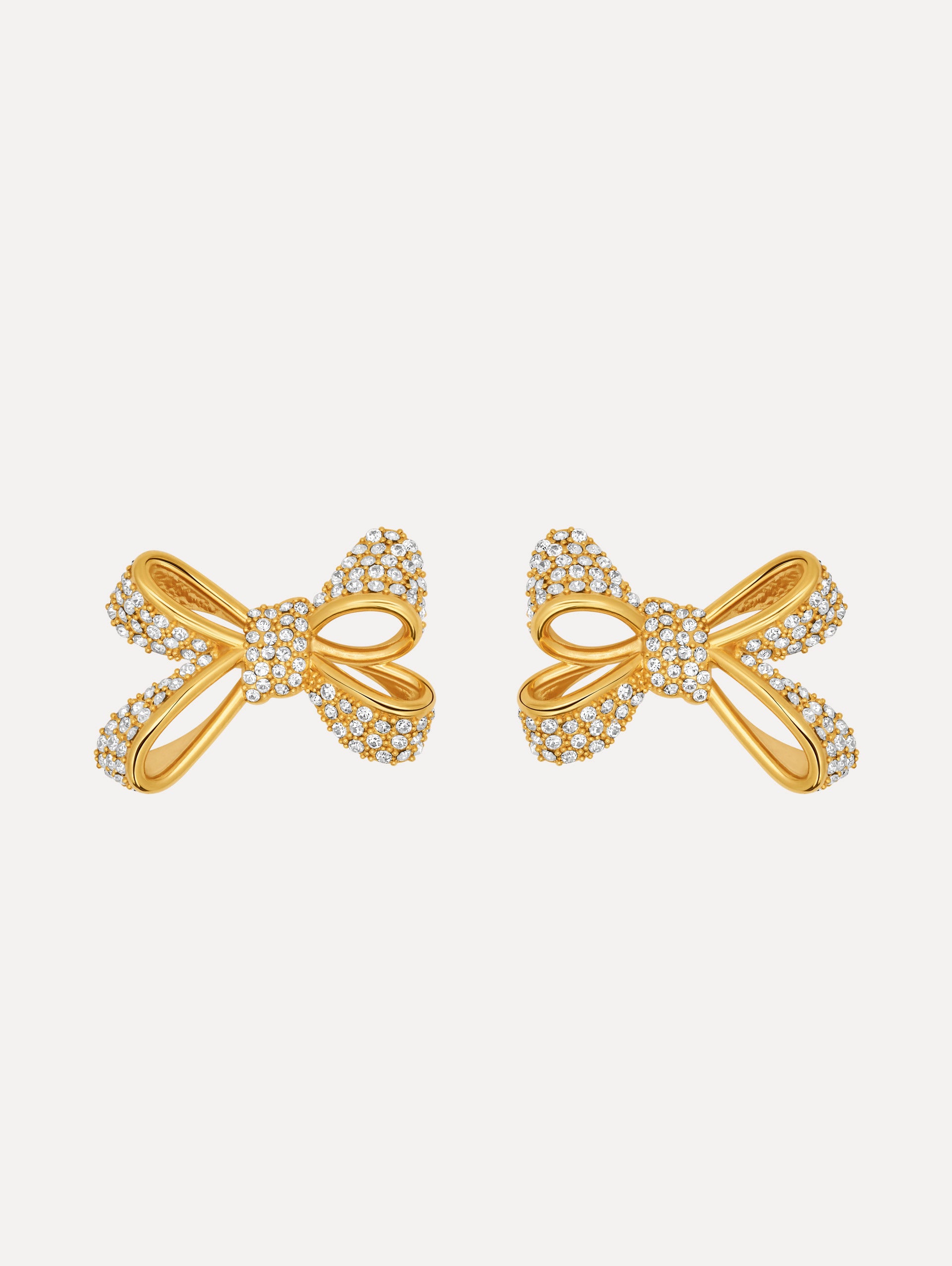 The Crystal Pavé Bow Earrings in Crystal