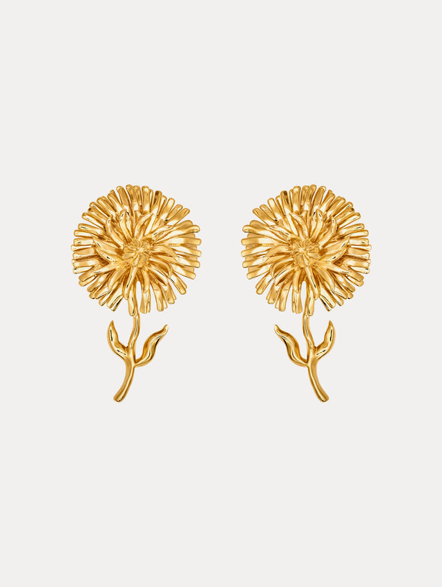 The Daisy Clip-On Earrings in Gold.