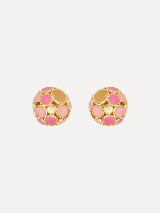 The Geometric Sphere Earrings in Pink.
