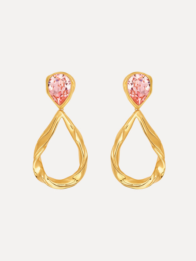 The Loop Drop Clip-On Earrings in Rose.