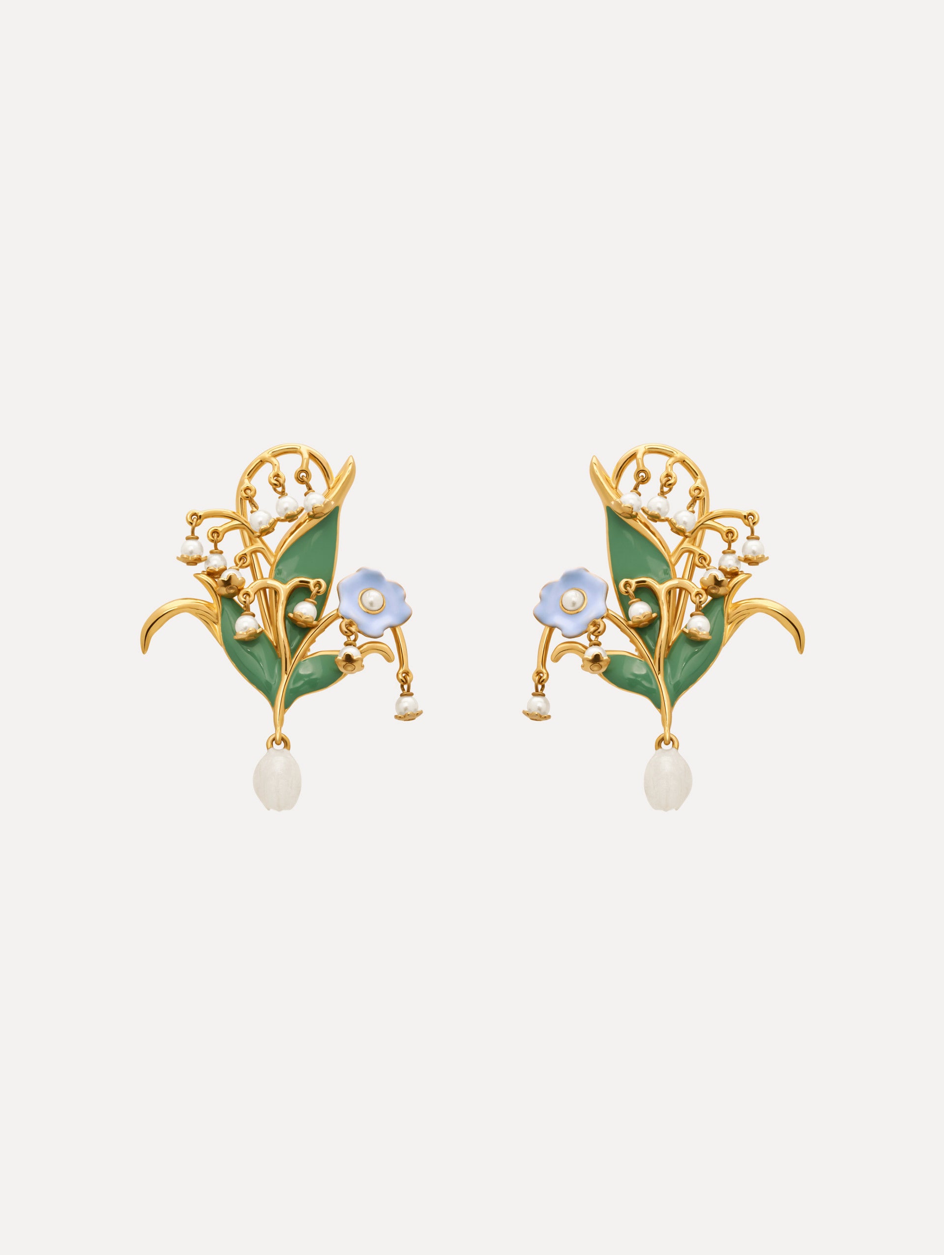 The Lily of the Valley Clip-On Earrings in Ivory.