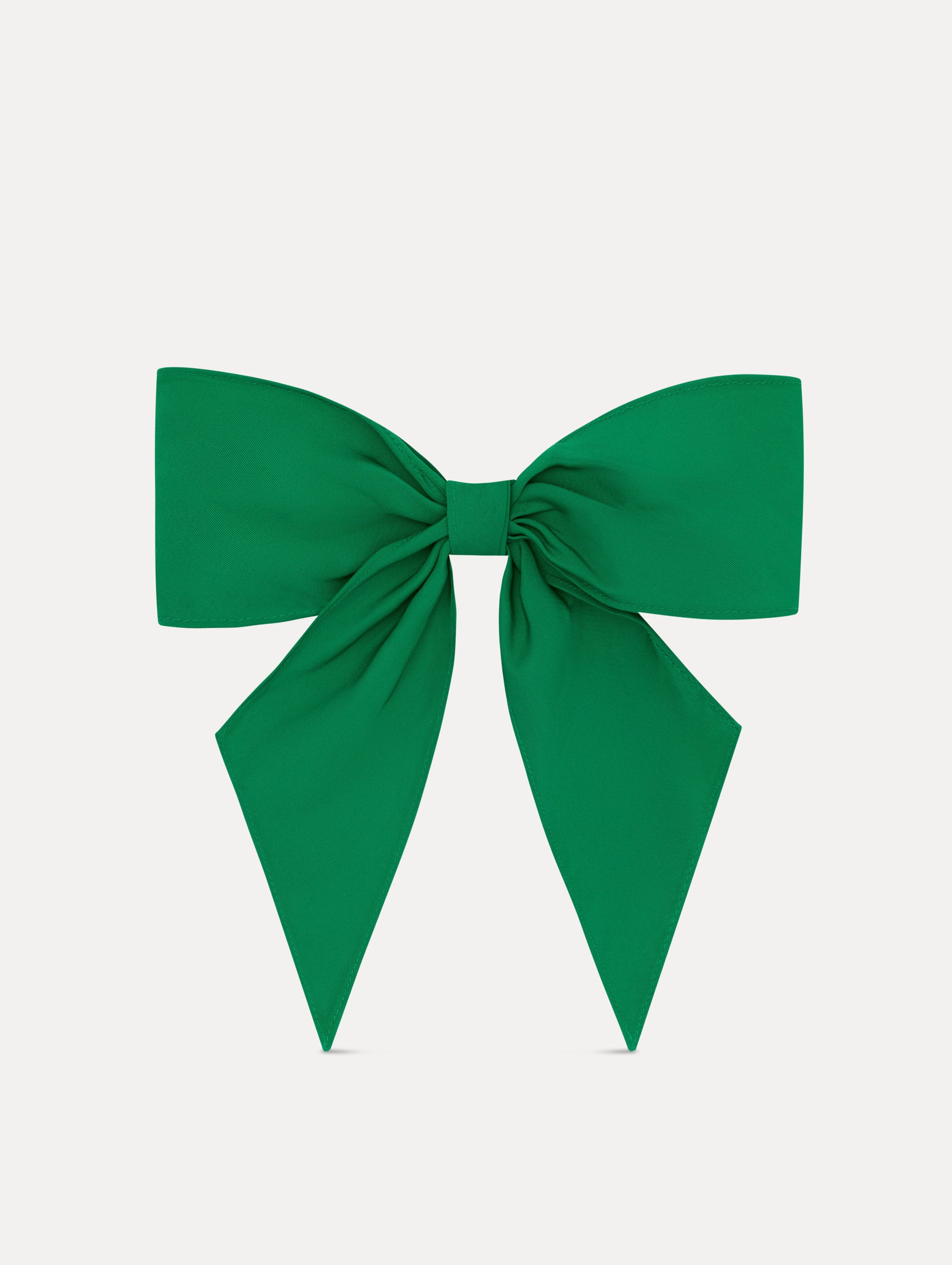 Emerald Green ODLR x @SimonSits Dog Bow featuring an oversized shape and long pointed tails. Front View.