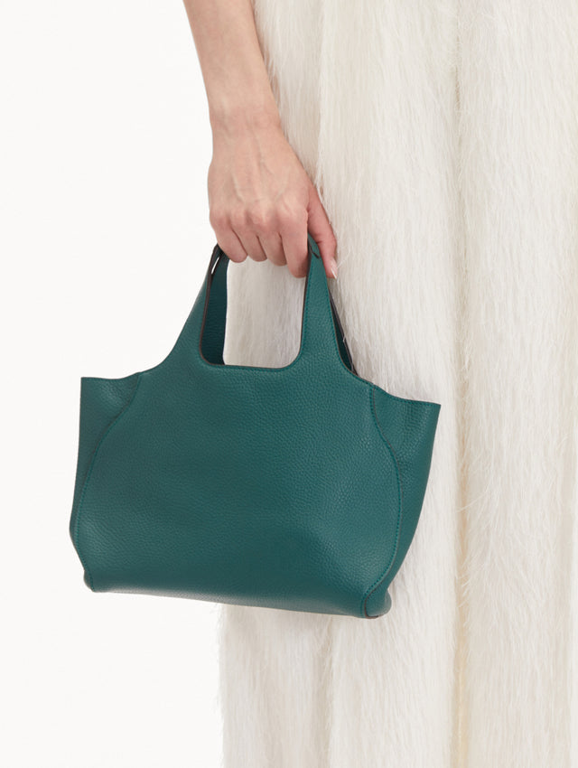 The Mini Topaz Tote in Green Front View