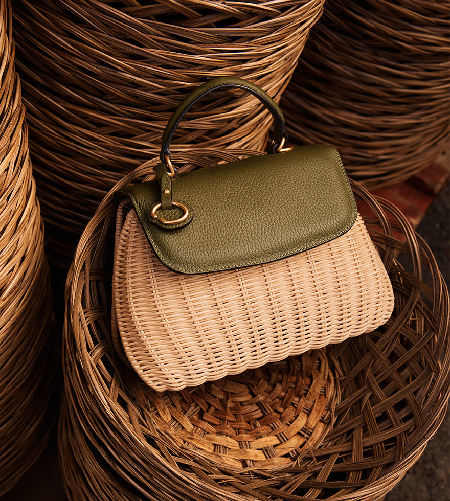 Nano Pearl Embroidered O Handle Bag