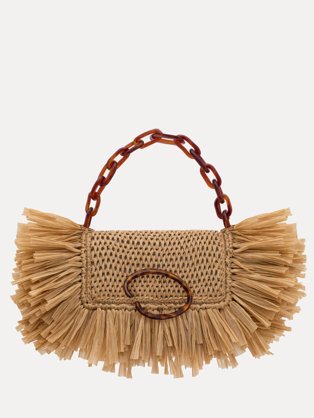 Raffia Fringe O Pochette