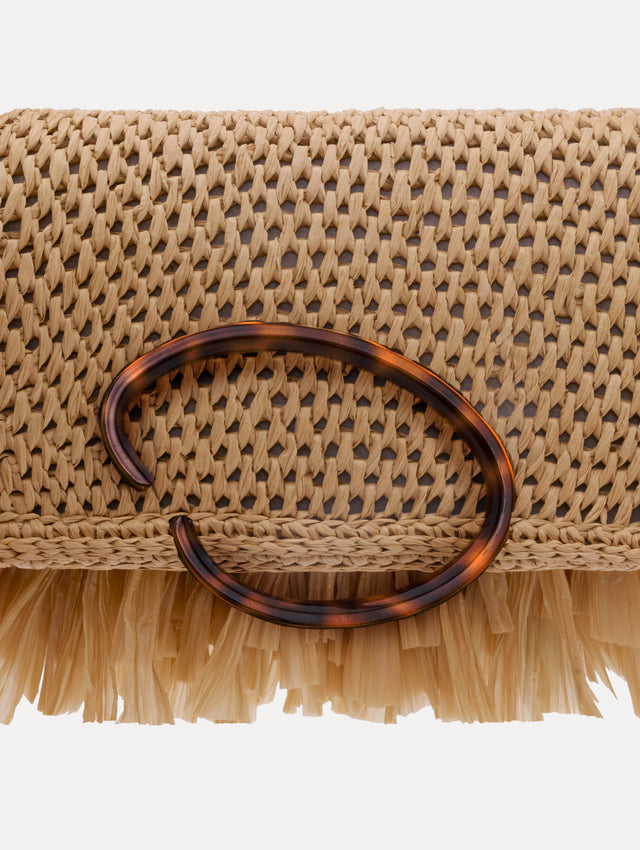 Raffia Fringe O Pochette
