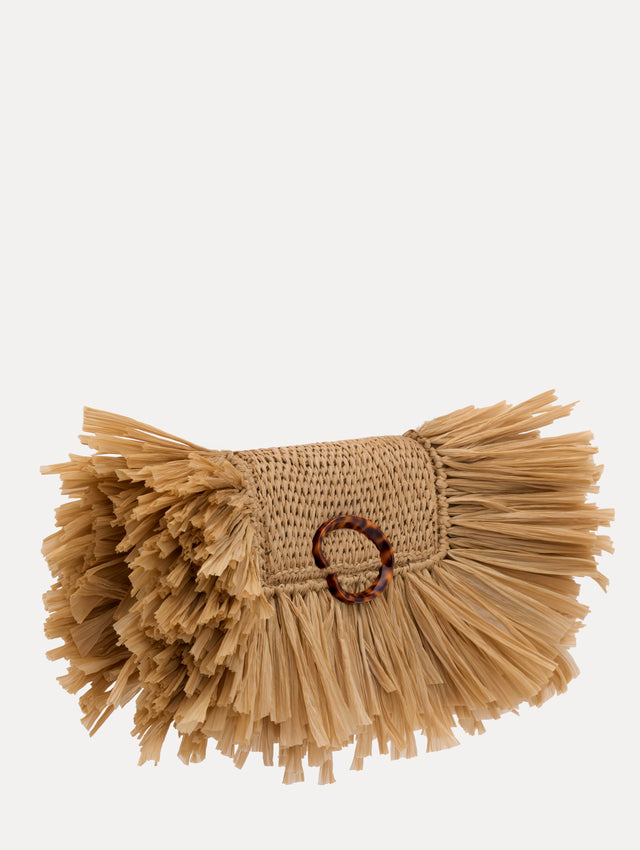 Raffia Fringe O Pochette