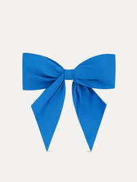 Blue ODLR x @SimonSits Dog Bow featuring an oversized shape and long pointed tails. Front View.