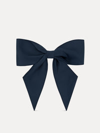 Navy ODLR x @SimonSits Dog Bow featuring an oversized shape and long pointed tails. Front View.