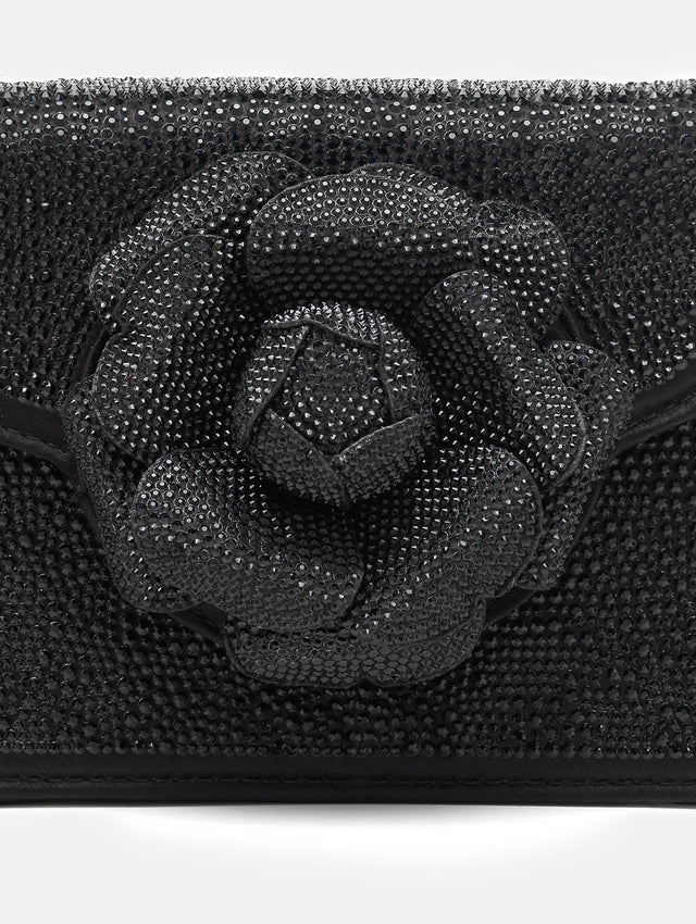 Crystal Pavé Mini TRO Bag in Black  Zoom View