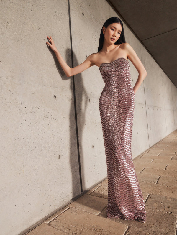 oscar de la renta pink sequin dress OSCAR DE LA RENTA Embellished sequined organza mini dress