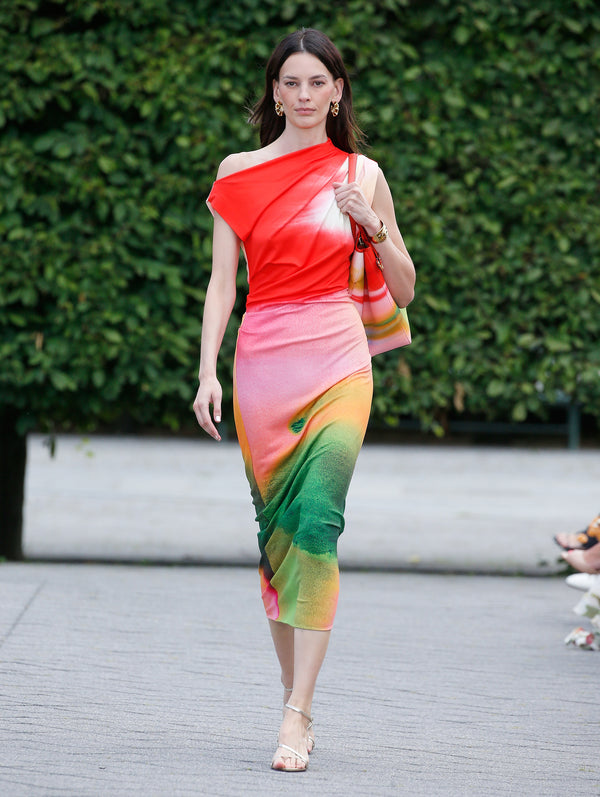 oscar de la renta floral jersey maxi dress OSCAR DE LA RENTA Floral-print ombr jersey maxi dress