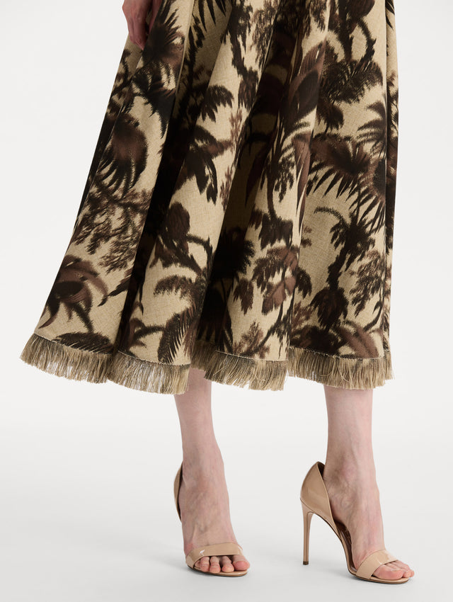 Chiné Palm Leaves Dress