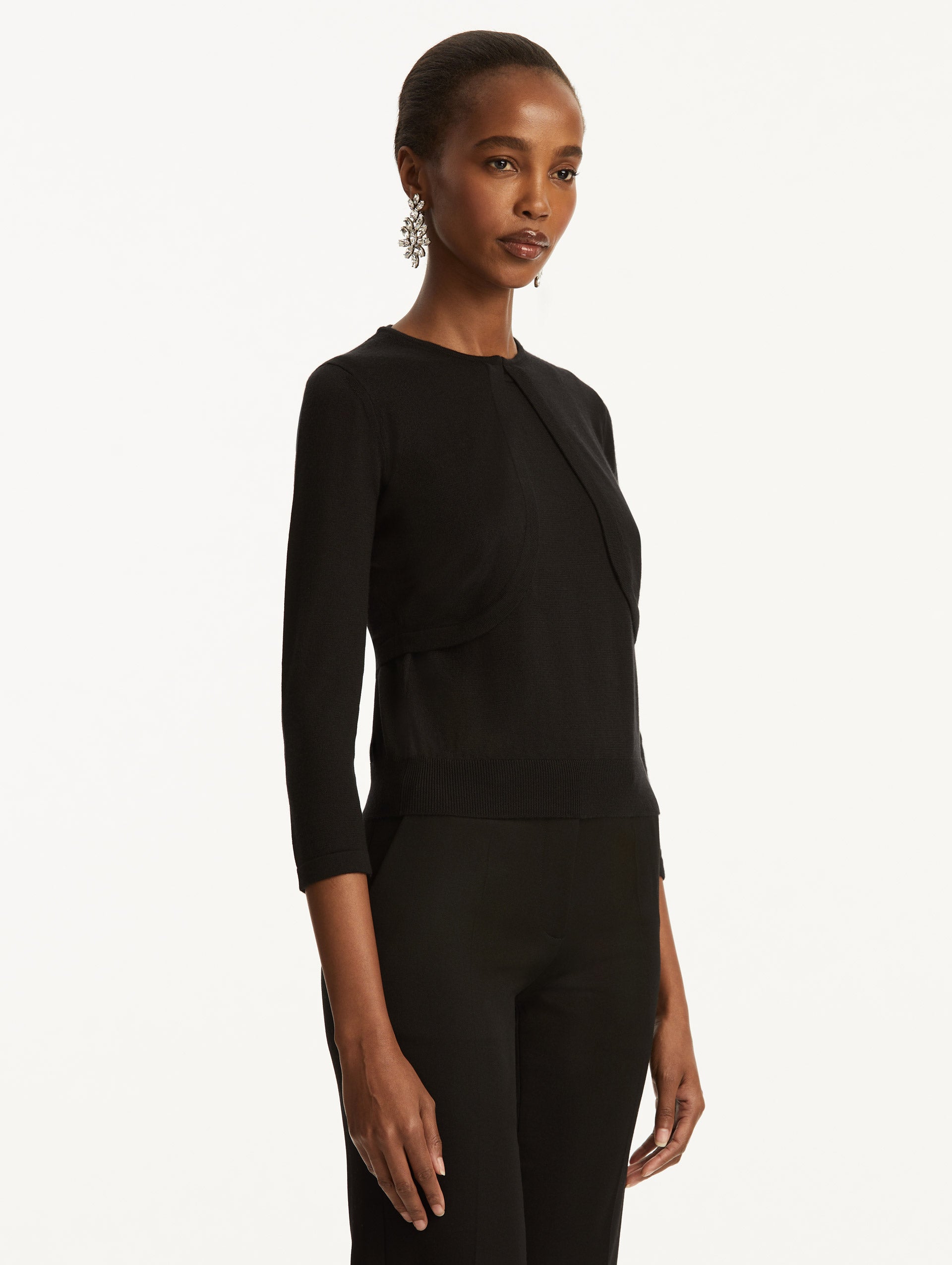 Girlish St.cecilia BOLERO 黒 Wool-Blend Bolero