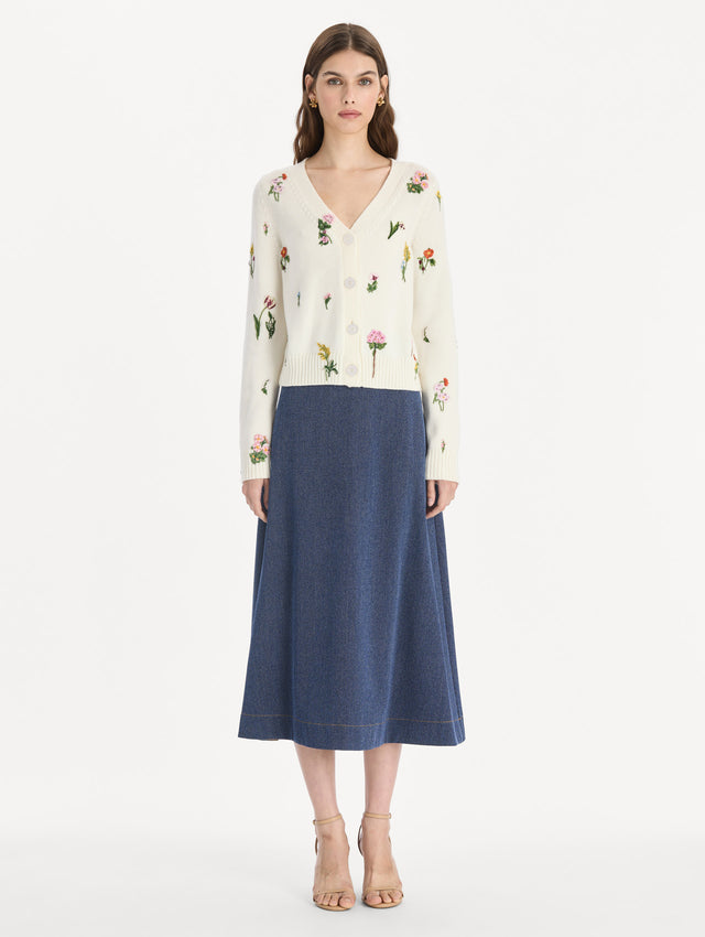 Beaded Mixed Botanical Embroidered Cardigan