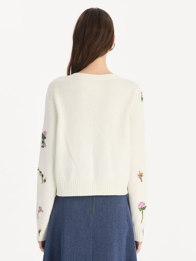 Beaded Mixed Botanical Embroidered Cardigan