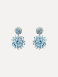 Raffia & Beaded Flower Earrings