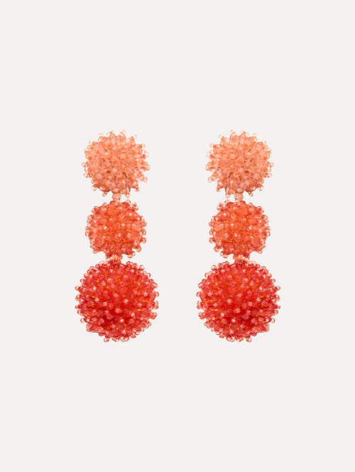 Ombré Pompom Drop Clip-On Earrings