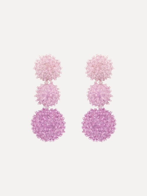 Ombré Pompom Drop Clip-On Earrings