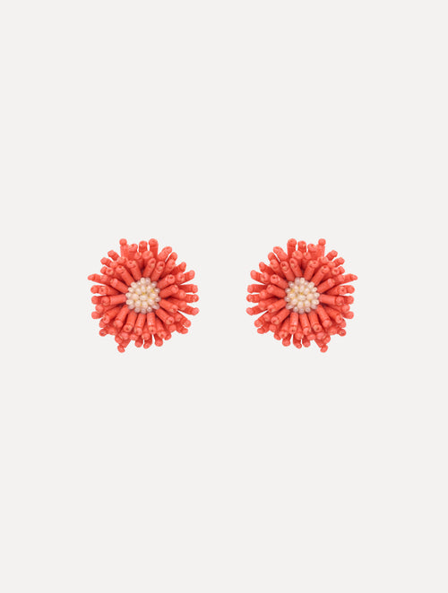 Pompom Flower Earrings