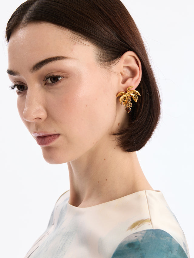 Palm Tree Clip-On Earrings