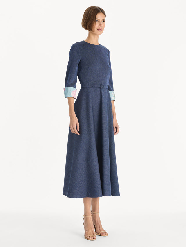 Peony Cuff Wool Dress