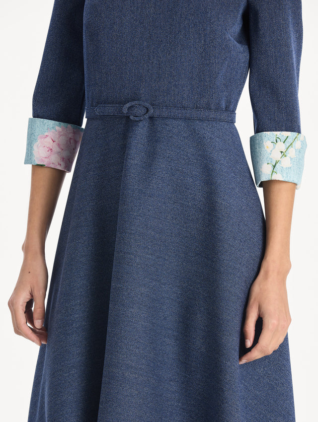 Peony Cuff Wool Dress