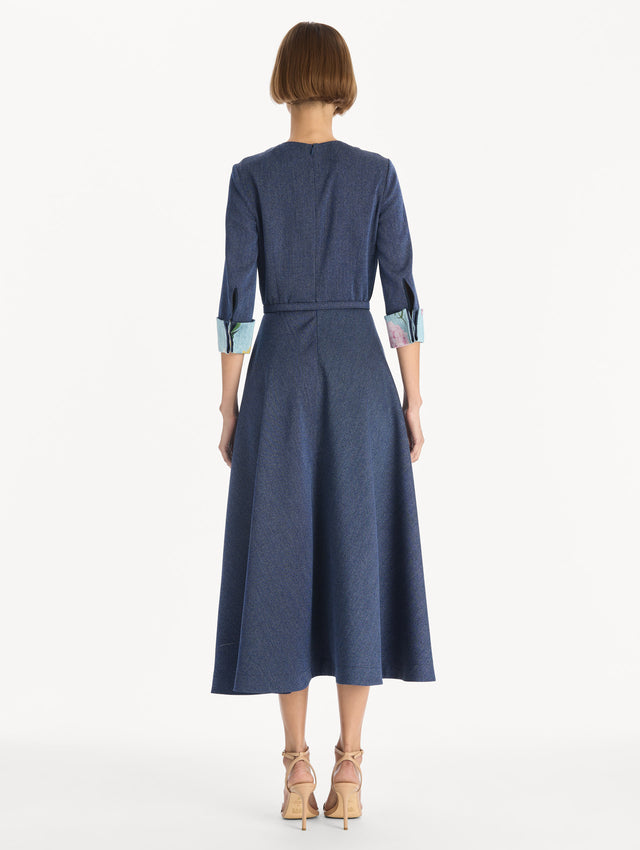 Peony Cuff Wool Dress