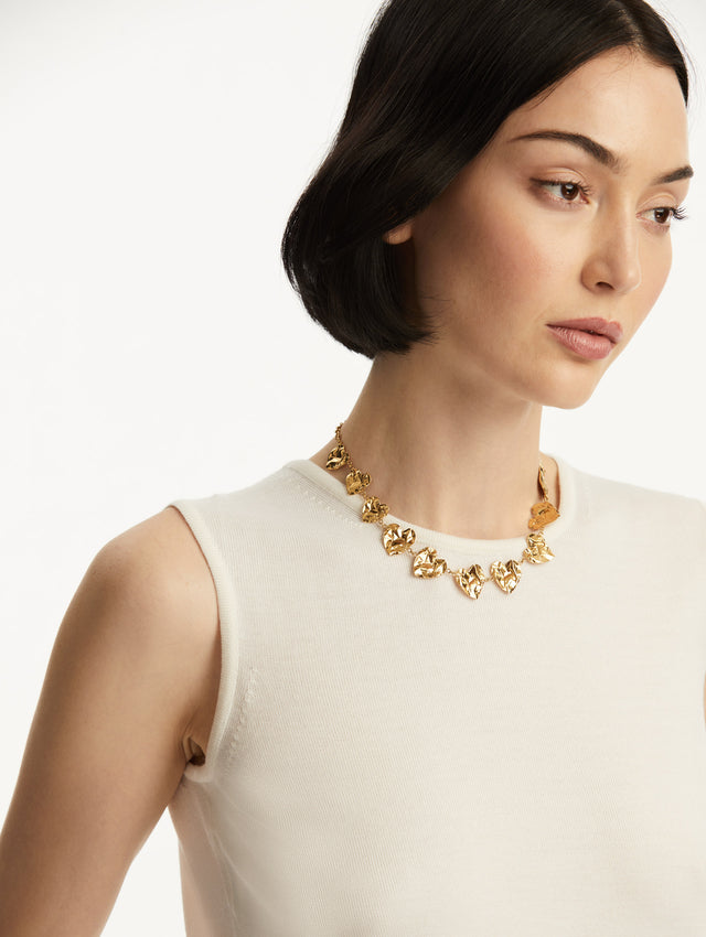 Wool-Blend Ivory Tank Zoom View