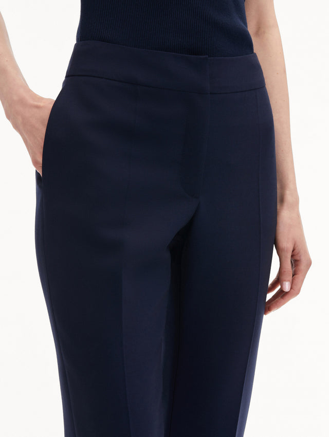 Navy Zip-Front Skinny Pant Zoom View