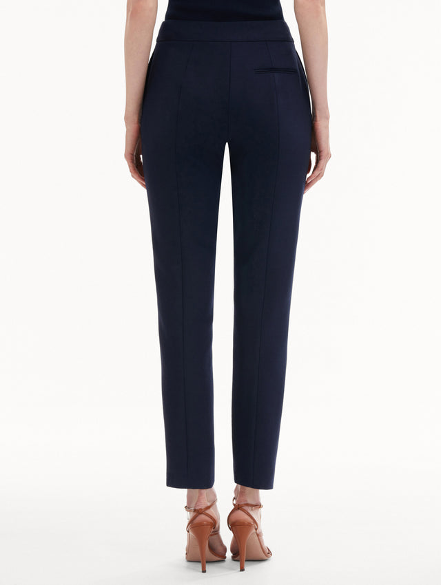 Navy Zip-Front Skinny Pant Back View