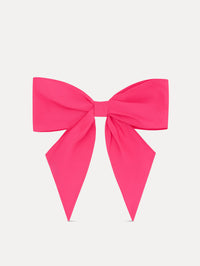 Bright Pink ODLR x @SimonSits Dog Bow featuring an oversized shape and long pointed tails. Front View.
