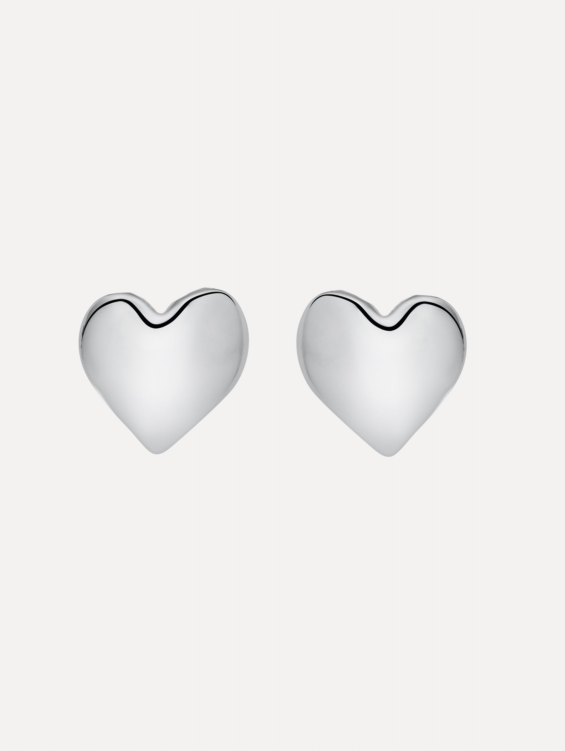 Silver Heart Clip-On Earrings with a smooth finish.