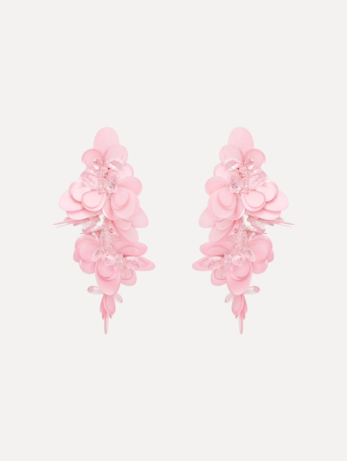 The image depicts sequin cascade earrings. Front view.