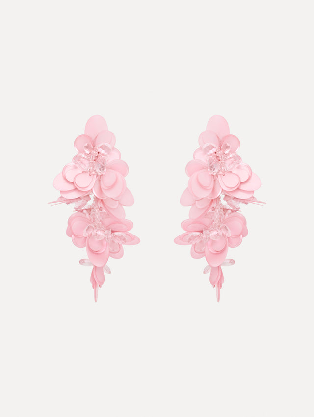 The image depicts sequin cascade earrings. Front view.