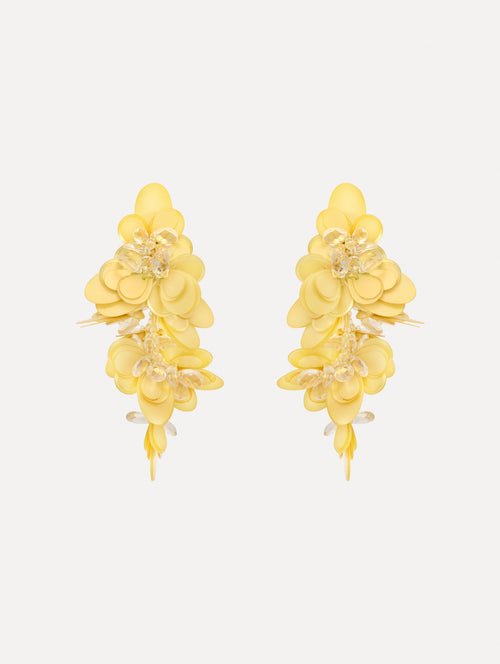 The image depicts sequin cascade earrings. Front view.