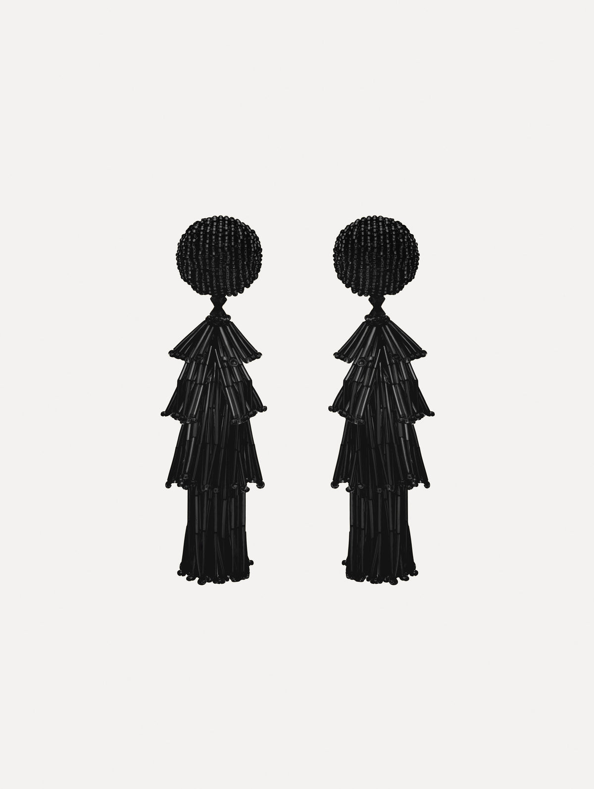 The image depicts fringe tassel earrings. Front view.