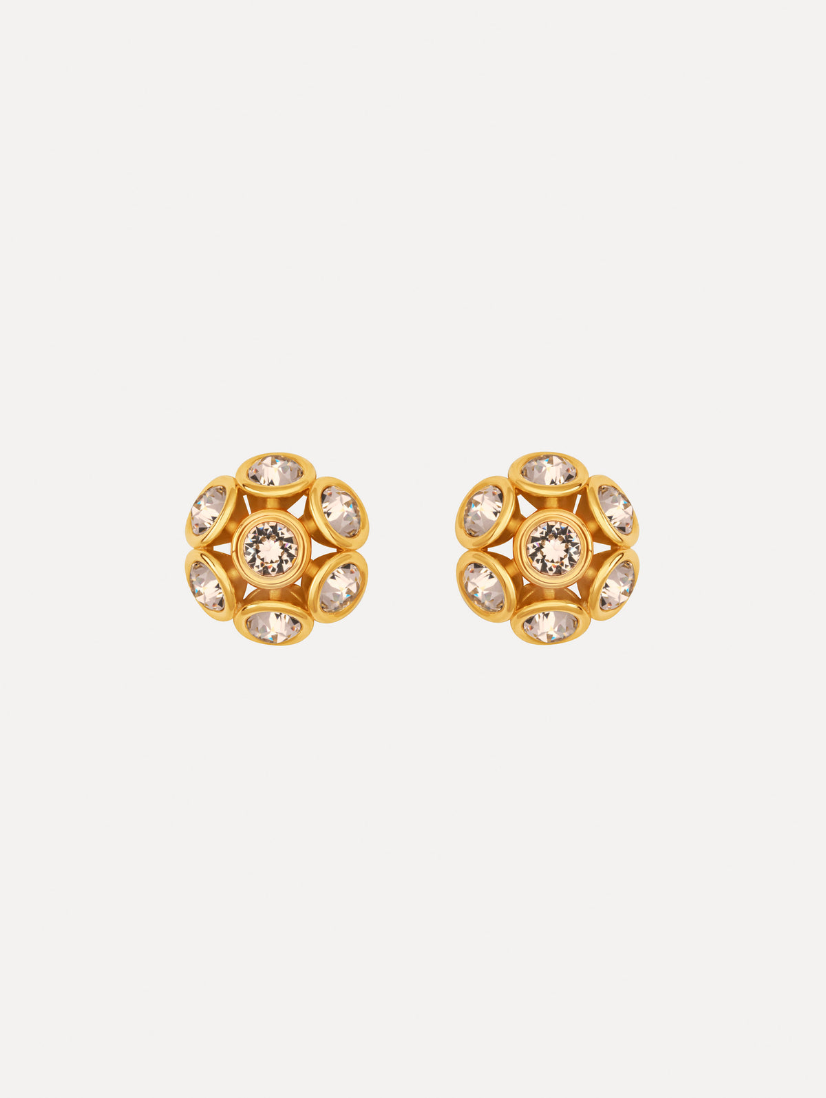 The image depicts mini crystal cluster earrings. Front view.