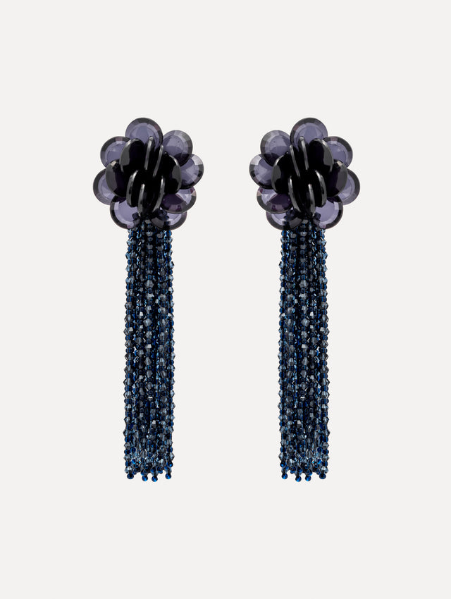 Flower Chanelier Clip-On Earrings