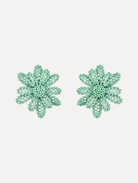 Large Woven Raffia Flower Earrings
