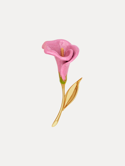 Calla Lily Enamel Brooch