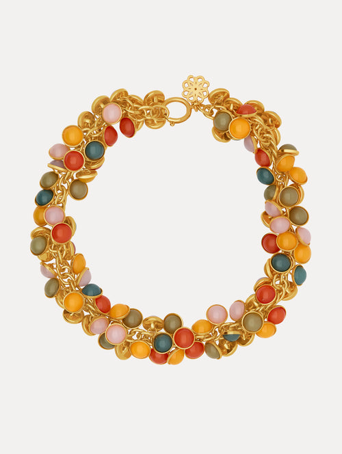 Cabochon Cluster Collar Necklace